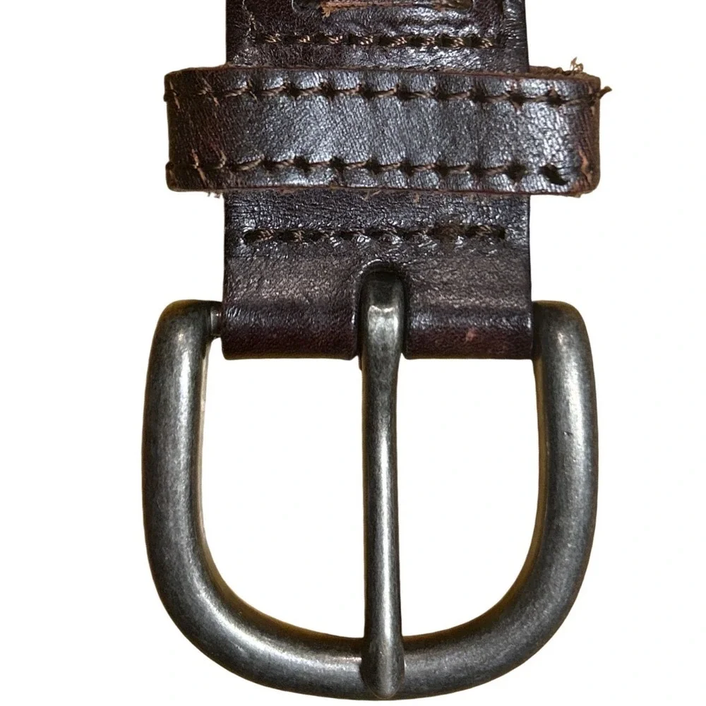 Aeropostale Dark Brown Braided Leather Belt‎ Woven Boho Up to Size 38